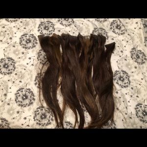 Human hair clip in extensions
